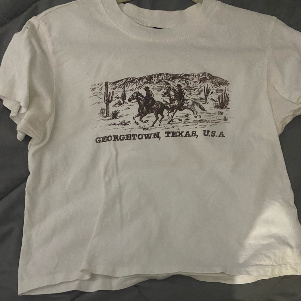 White and brown western cropped shirt. Barely worn.